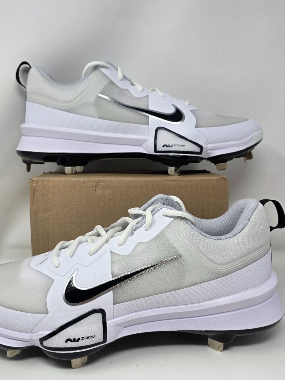 Nike Force Zoom Trout 9 Pro Metal Baseball Cleats Mens Size 9 White FB2907-102